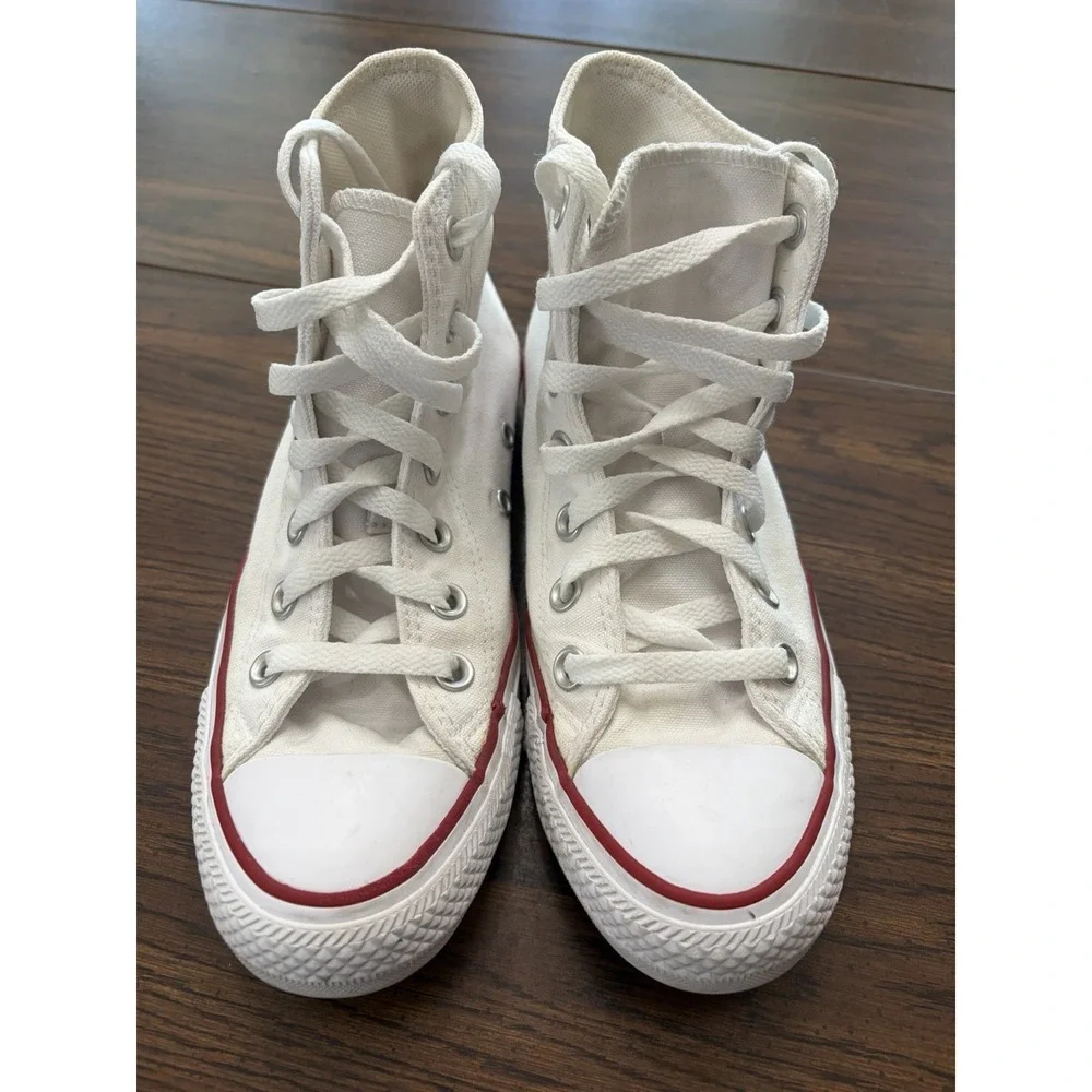 Converse Chuck Taylor All Star High Top White Canvas Sneakers Women's 6 - Picture 9 of 11